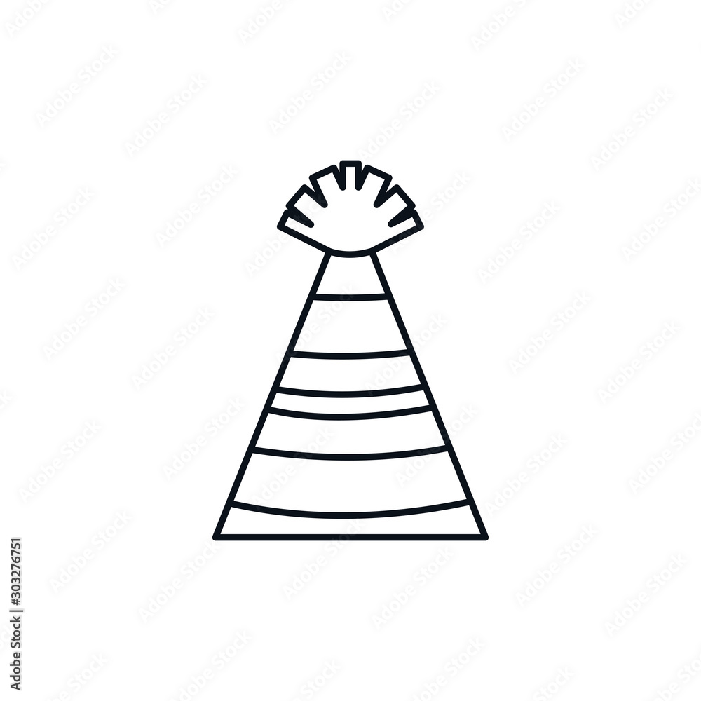 hat decoration party line design icon hat decoration party line design icon