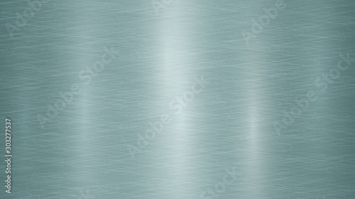 Abstract metal background with glares in light blue colors