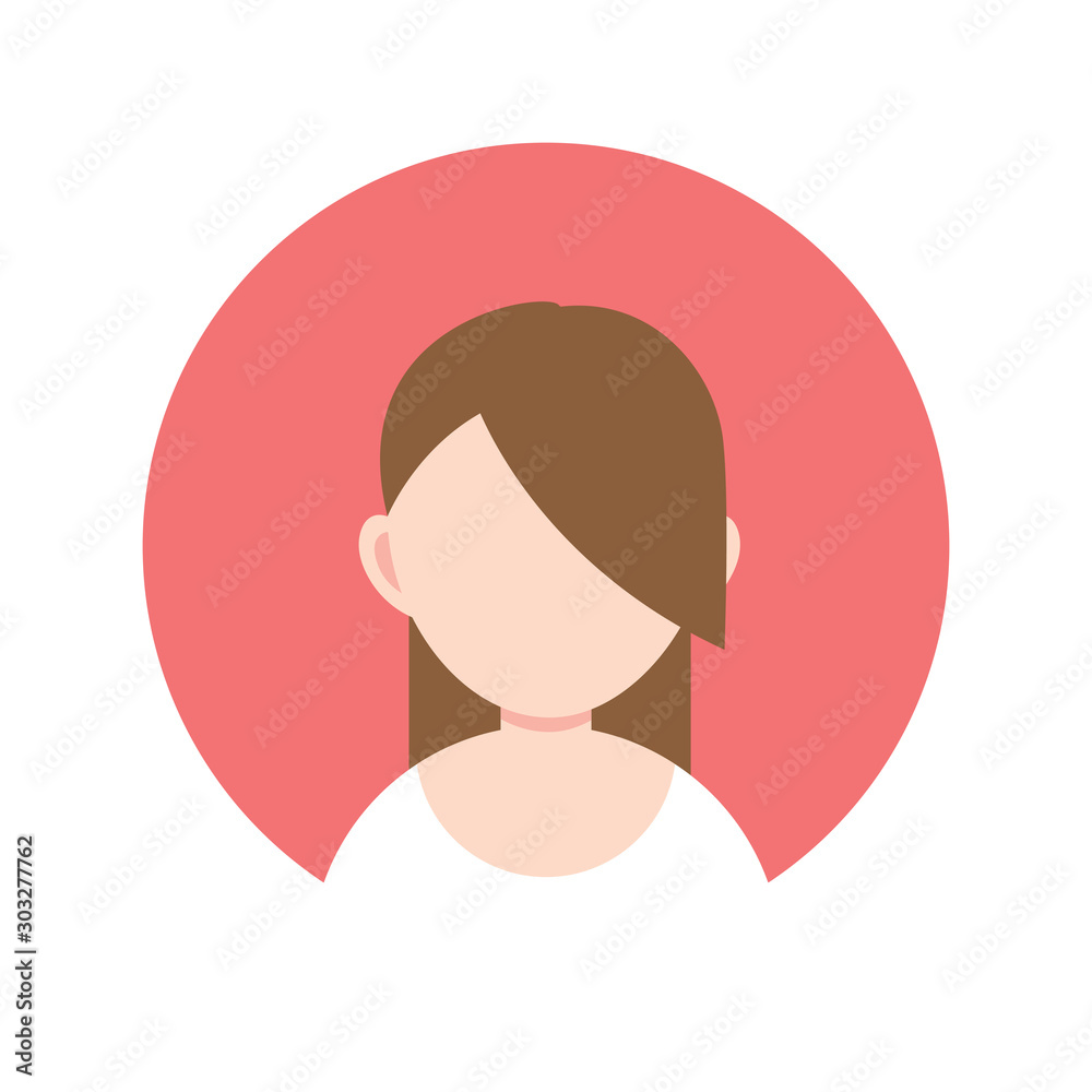 young woman chatacter , person flat design icon young woman chatacter , person flat design icon