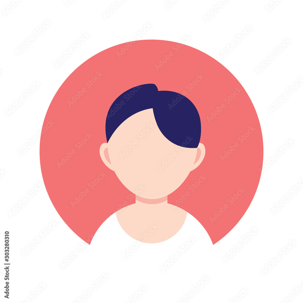 young guy avatar , person flat design icon