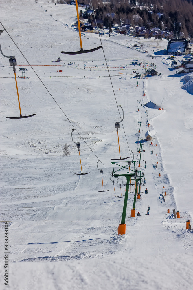 Ski lift on the mountain