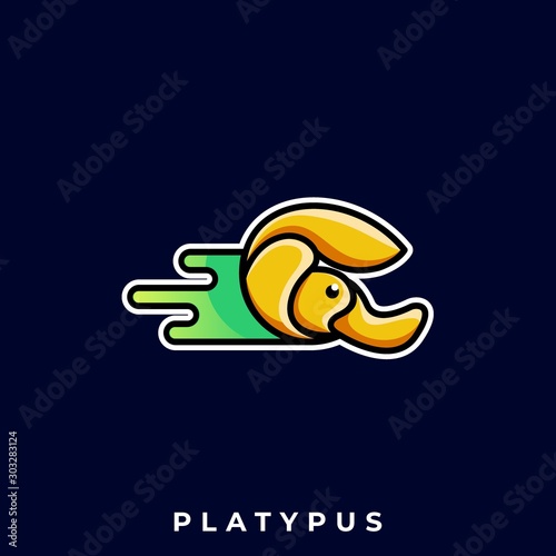 Platypus Illustration Vector Template