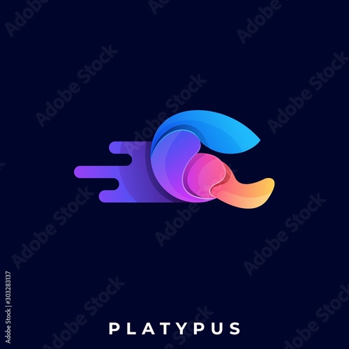 Platypus Illustration Vector Template