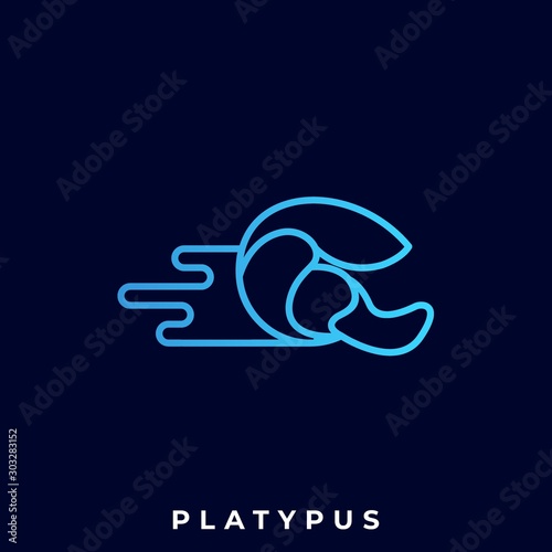 Platypus Illustration Vector Template