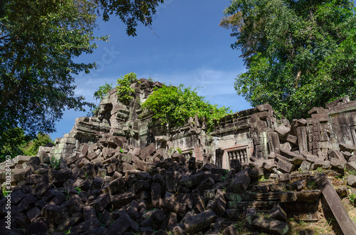 ruins of the temple in angkor cambodia