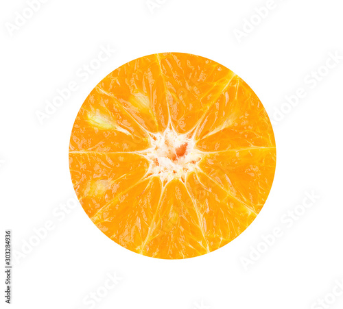 Orange slice isolated on white background with clipping path