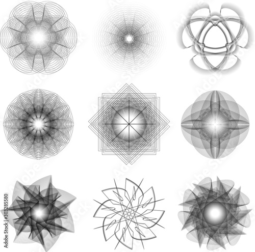 Sacred geometry signs. Set of symbols and elements