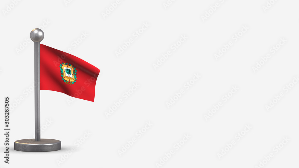 Bizkaiko 3D waving flag illustration on tiny flagpole. Bizkaiko 3D waving flag illustration on tiny flagpole.