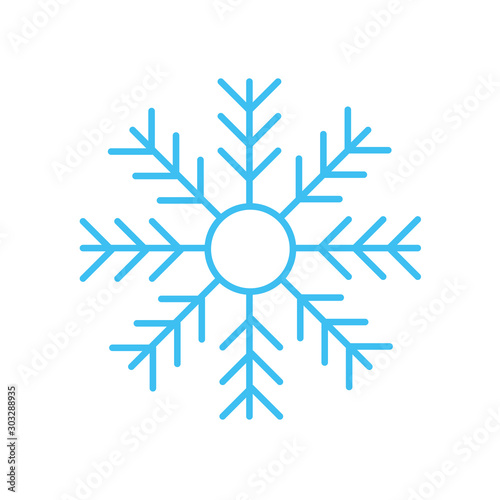 Snowflake icon vector illustration isolated on white background. Snowflake Winter in trendy design style. Snowflake vector icon modern and simple flat symbol for website, mobile, logo, app design.