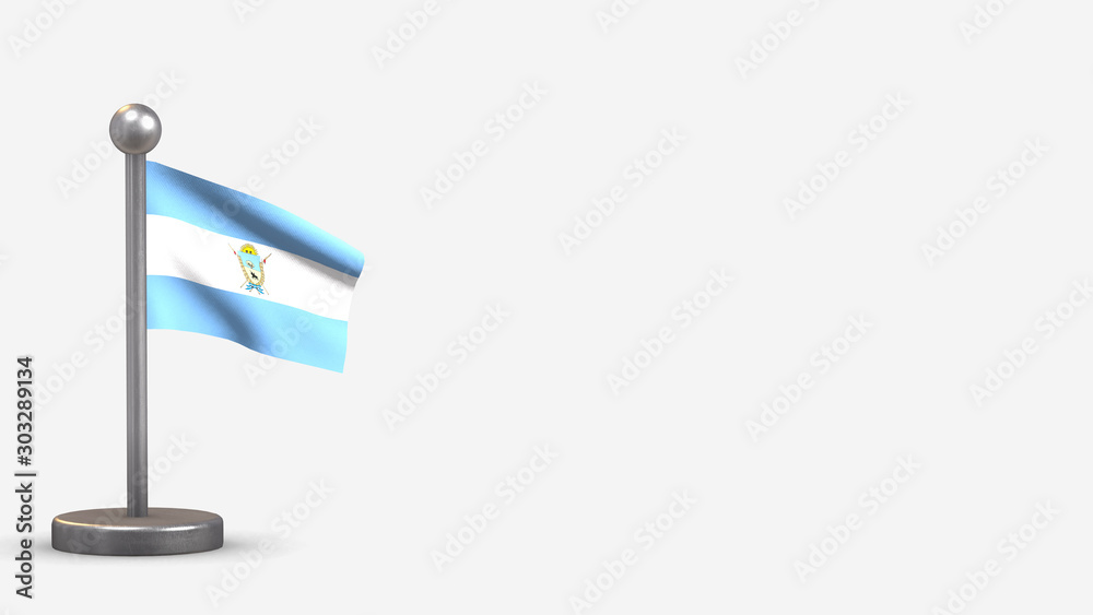 La Pampa 3D waving flag illustration on tiny flagpole. La Pampa 3D waving flag illustration on tiny flagpole.