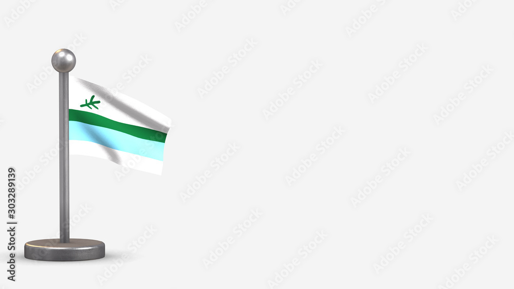 Labrador 3D waving flag illustration on tiny flagpole. Labrador 3D waving flag illustration on tiny flagpole.