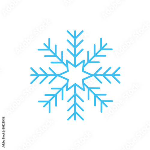 Snowflake icon vector illustration isolated on white background. Snowflake Winter in trendy design style. Snowflake vector icon modern and simple flat symbol for website, mobile, logo, app design.