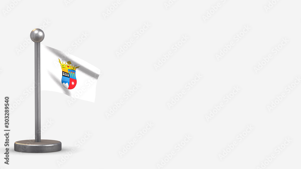 Nuble 3D waving flag illustration on tiny flagpole. Nuble 3D waving flag illustration on tiny flagpole.