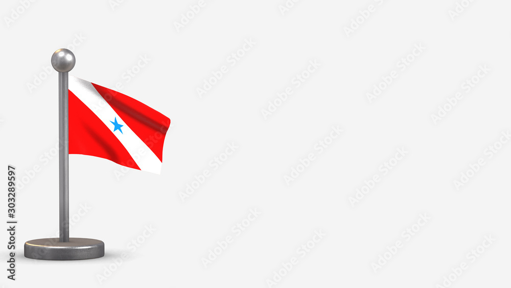Parana 3D waving flag illustration on tiny flagpole. Parana 3D waving flag illustration on tiny flagpole.