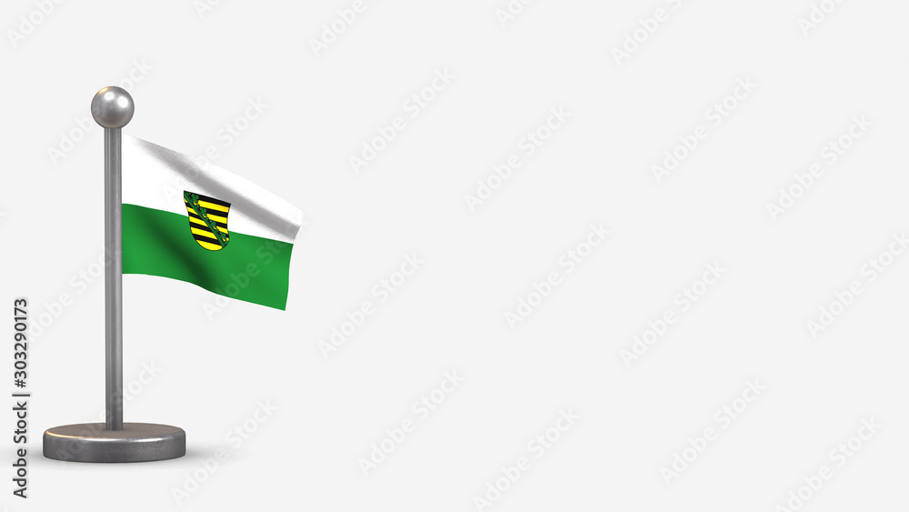 Saxony-Anhalt 3D waving flag illustration on tiny flagpole. Saxony-Anhalt 3D waving flag illustration on tiny flagpole.