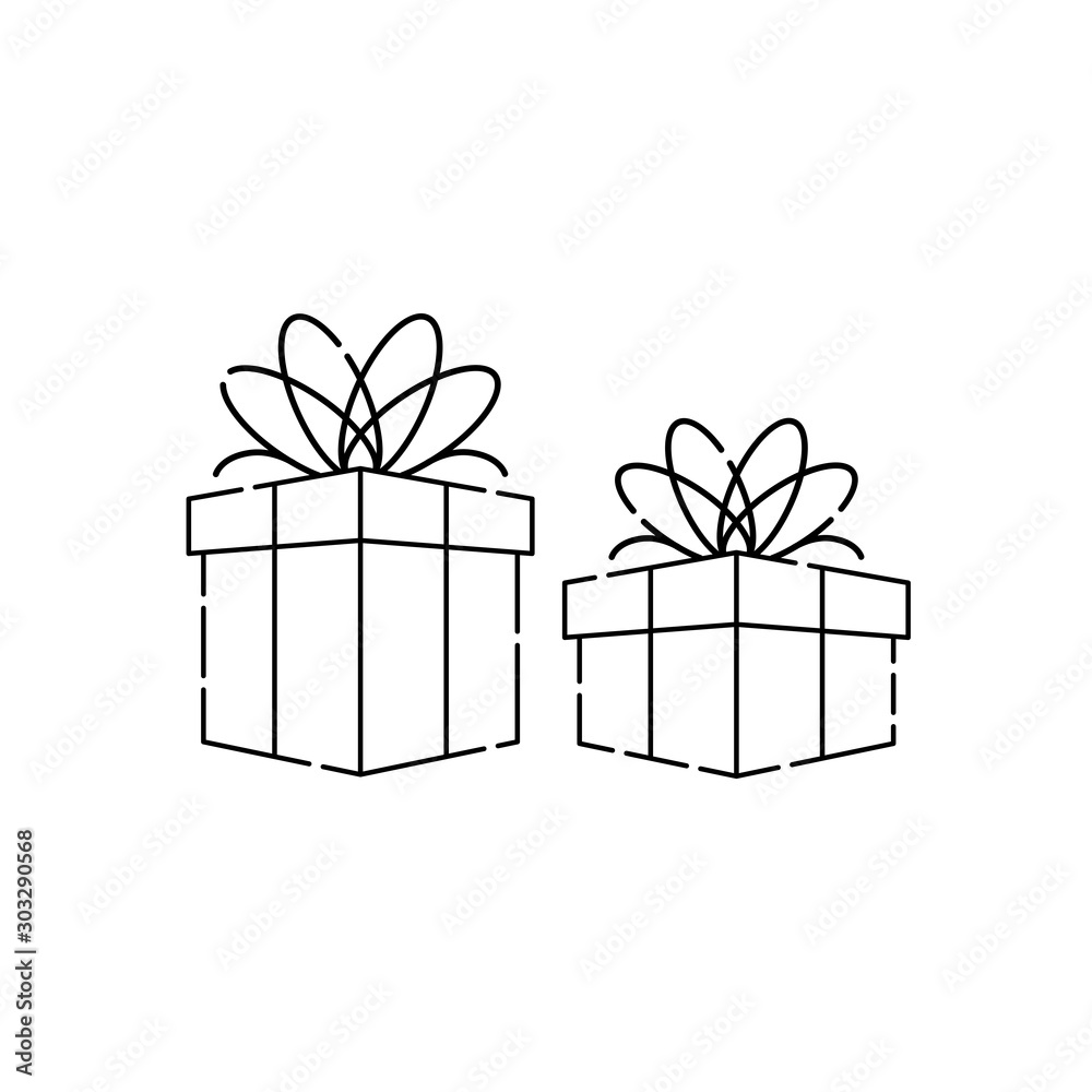 Obraz premium Gift box Vector illustration isolated on white background from event collection. gift box icon trendy and modern gift box symbol for logo, web, app. gift box icon flat vector illustration for graphic 
