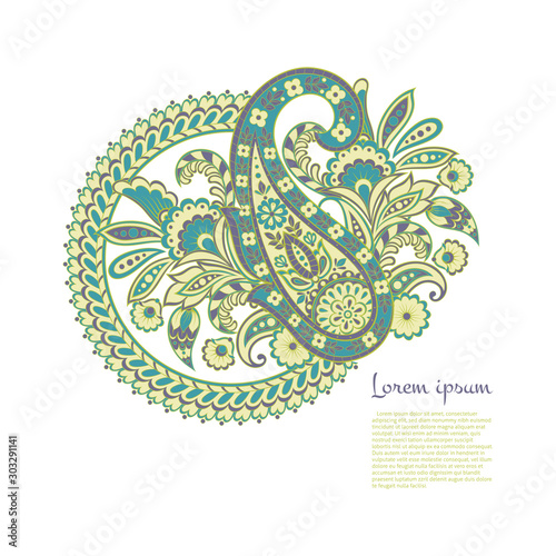 Paisley ethnic isolated ornament. Vector illustration