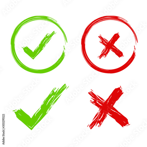 Tick and cross vector art design