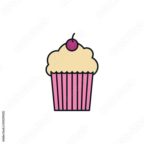 cupcake celebration party line fill design