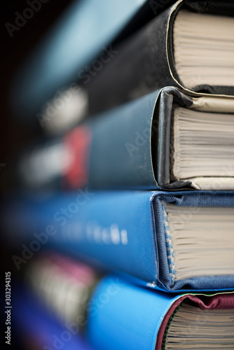 Books stacked view photo