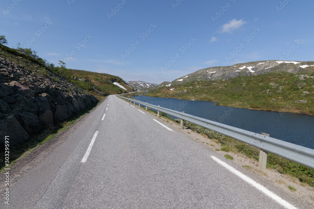 Suleskard road over mountain pass beginning Norway