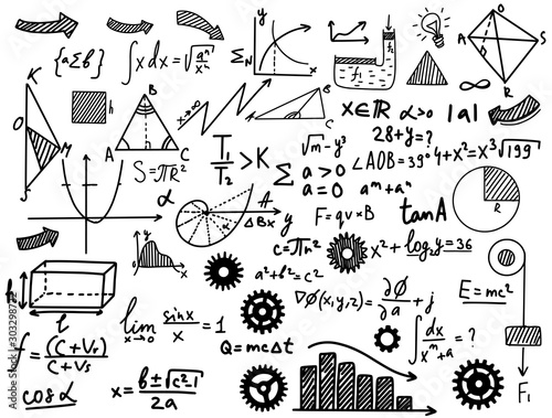 Math and physical formules black on white