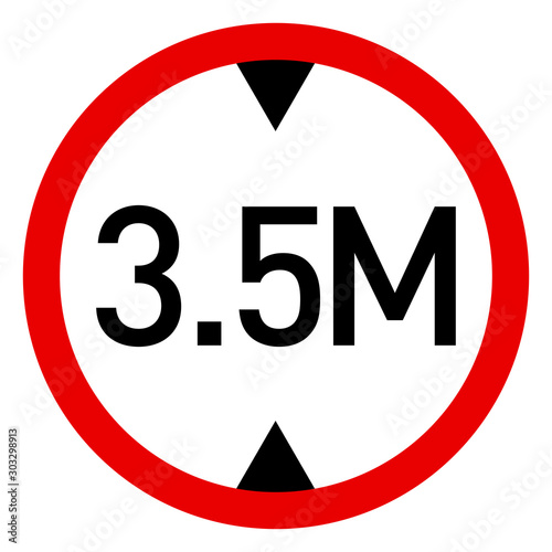 Height limit traffic sign vector