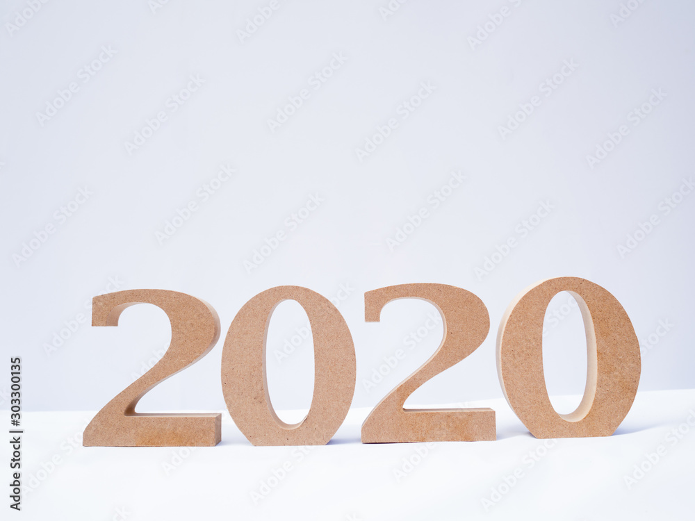 2020 wooden character on white background, Have a nice holiday on this New Year 2020 wooden character on white background, Have a nice holiday on this New Year