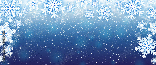 Winter background with snowflakes. Vector illustration