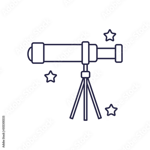 universe telescope line style icon