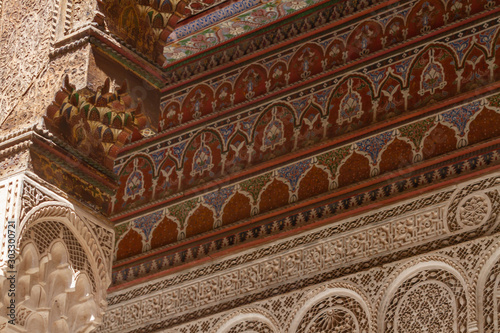 Details of the El Bahia Palace in Marrakesh, Morocco