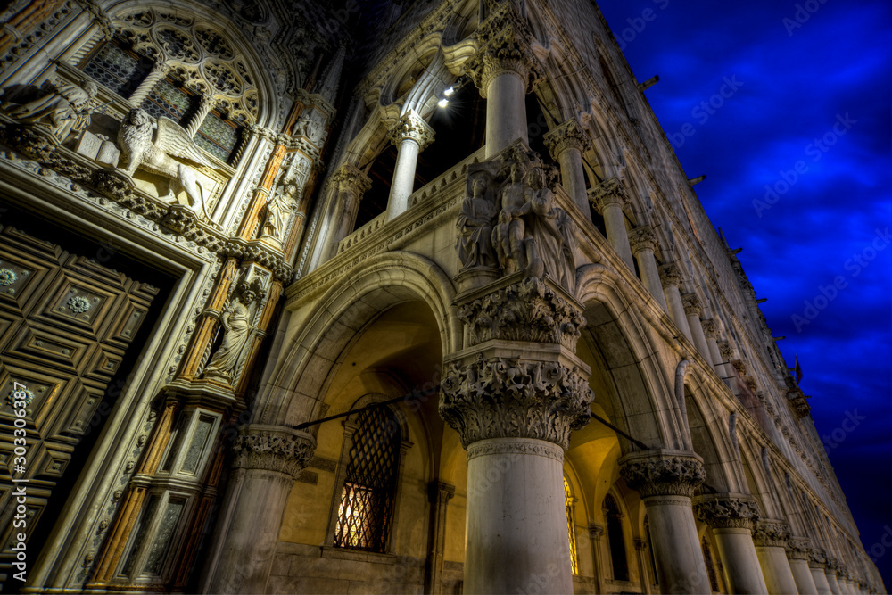 twilight on St. Mark's Basilica in Venice Italy