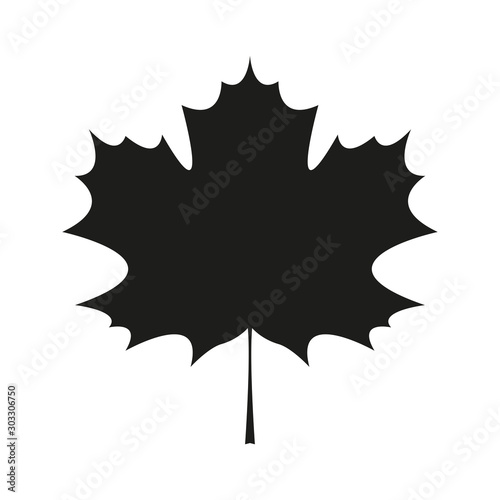 Icon of a maple leaf. Simple vector illustration.