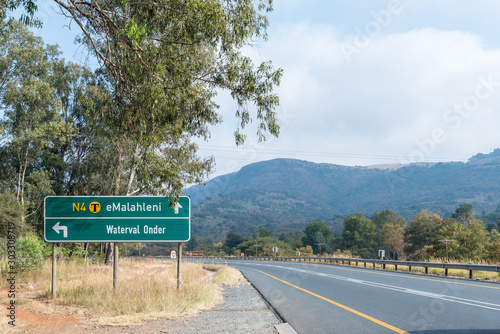 Directional sign on road N4 at Waterval Onder photo