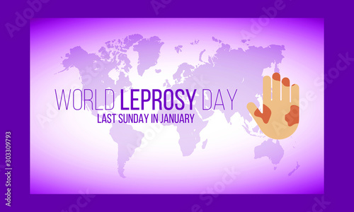 Canvas Print Vector illustration on the theme of World Leprosy Day in January