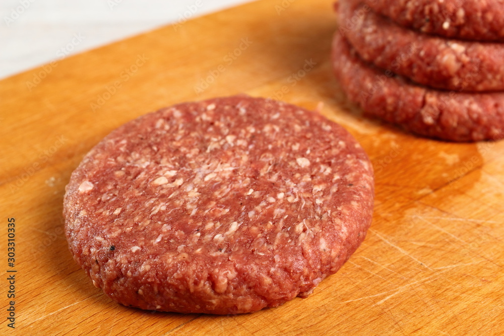 Raw Burger Beef Patty Raw Burger Beef Patty