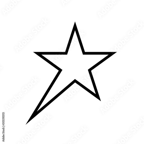 star five pointed line style icon