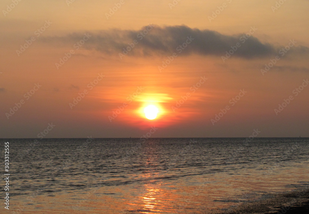 sunset sky landscape over the sea