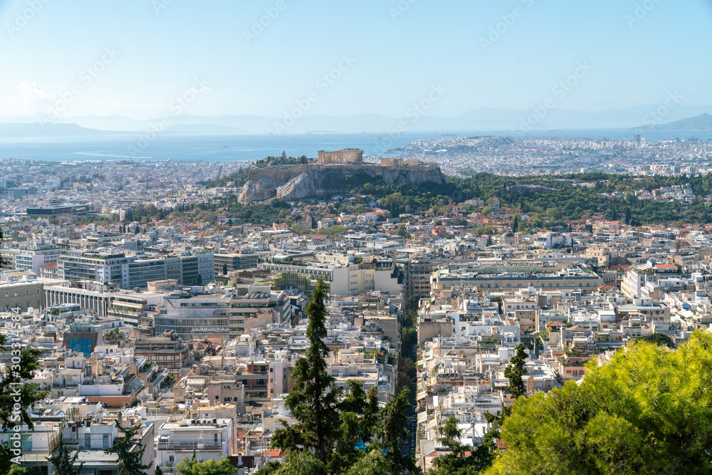 Athens City And Acropolis View