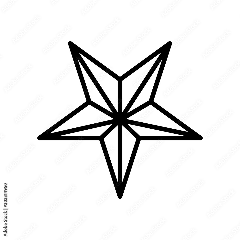 Obraz premium star five pointed line style icon