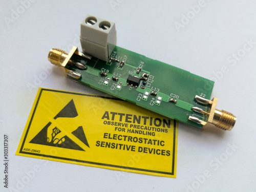 ESD marking label and electronic RF component module photo