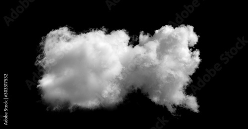 white clouds isolated on black background...
