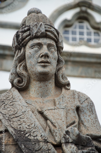 Prophet Baruc sculpture made by Aleijadinho in Santuário do Bom Jesus de Matosinhos. Congonhas, Minas Gerias, Brazil