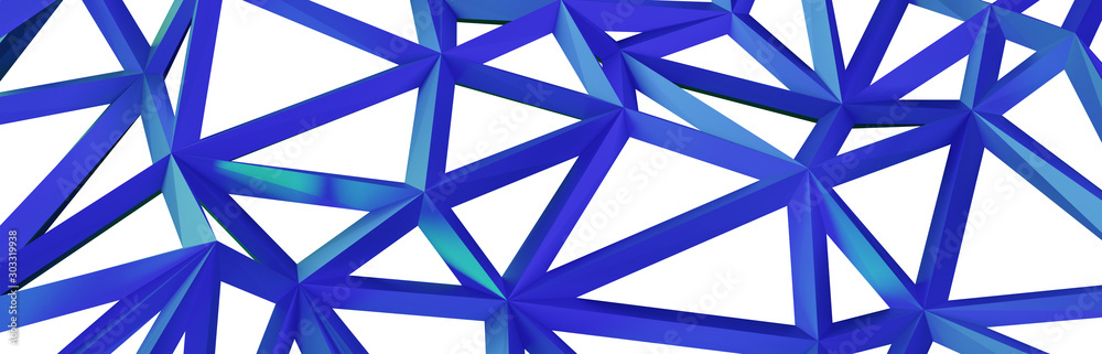 3d ILLUSTRATION, of blue abstract crystal background, triangular texture, wide panoramic for wallpaper, 3d futuristic blue background low poly design 3d ILLUSTRATION, of blue abstract crystal background, triangular texture, wide panoramic for wallpaper, 3d futuristic blue background low poly design
