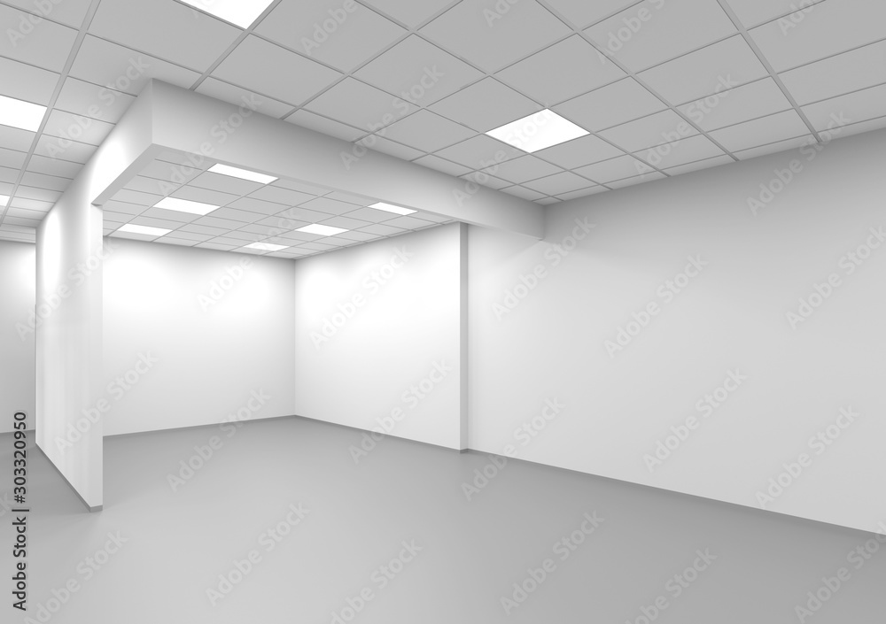 custom made wallpaper toronto digitalAn empty white office interior background, 3 d