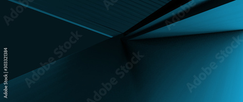 3d ILLUSTRATION, of blue abstract crystal background, triangular texture, wide panoramic for wallpaper, 3d futuristic blue background low poly design