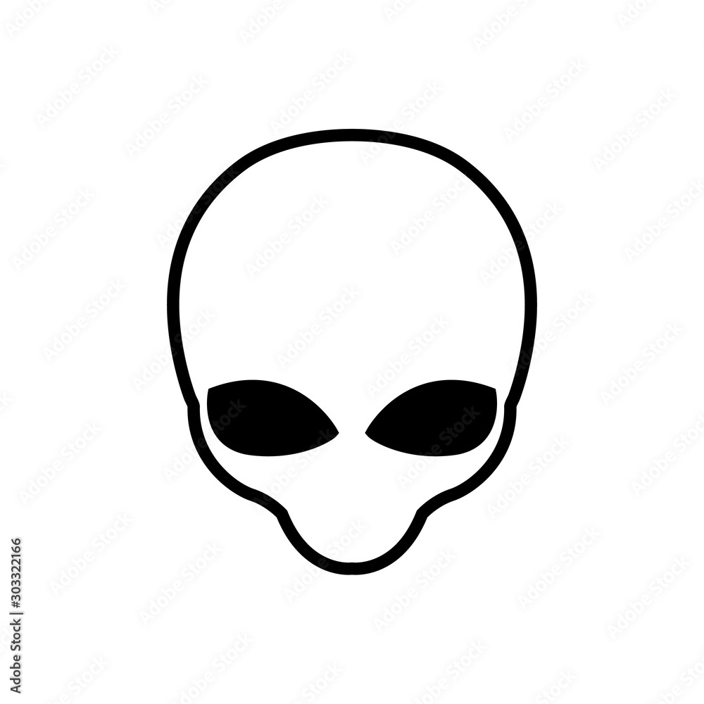 Alien icon, logo isolated on white background
