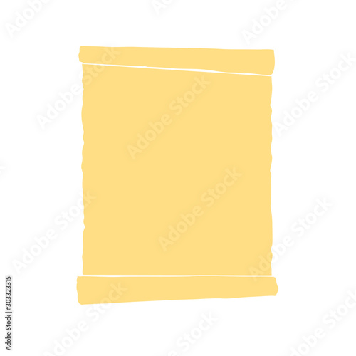 Parchment on a white background. Old papyrus. Blog roll of old paper. Vector illustration. Background for a text.