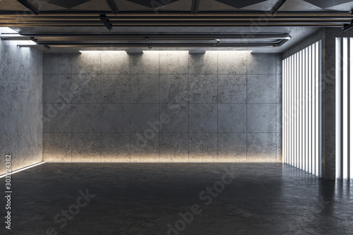 Fototapeta Naklejka Na Ścianę i Meble -  Light concrete gallery interior