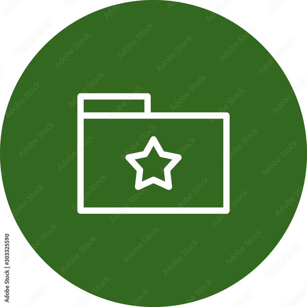 Round Star Folder Icon With White Background Round Star Folder Icon With White Background